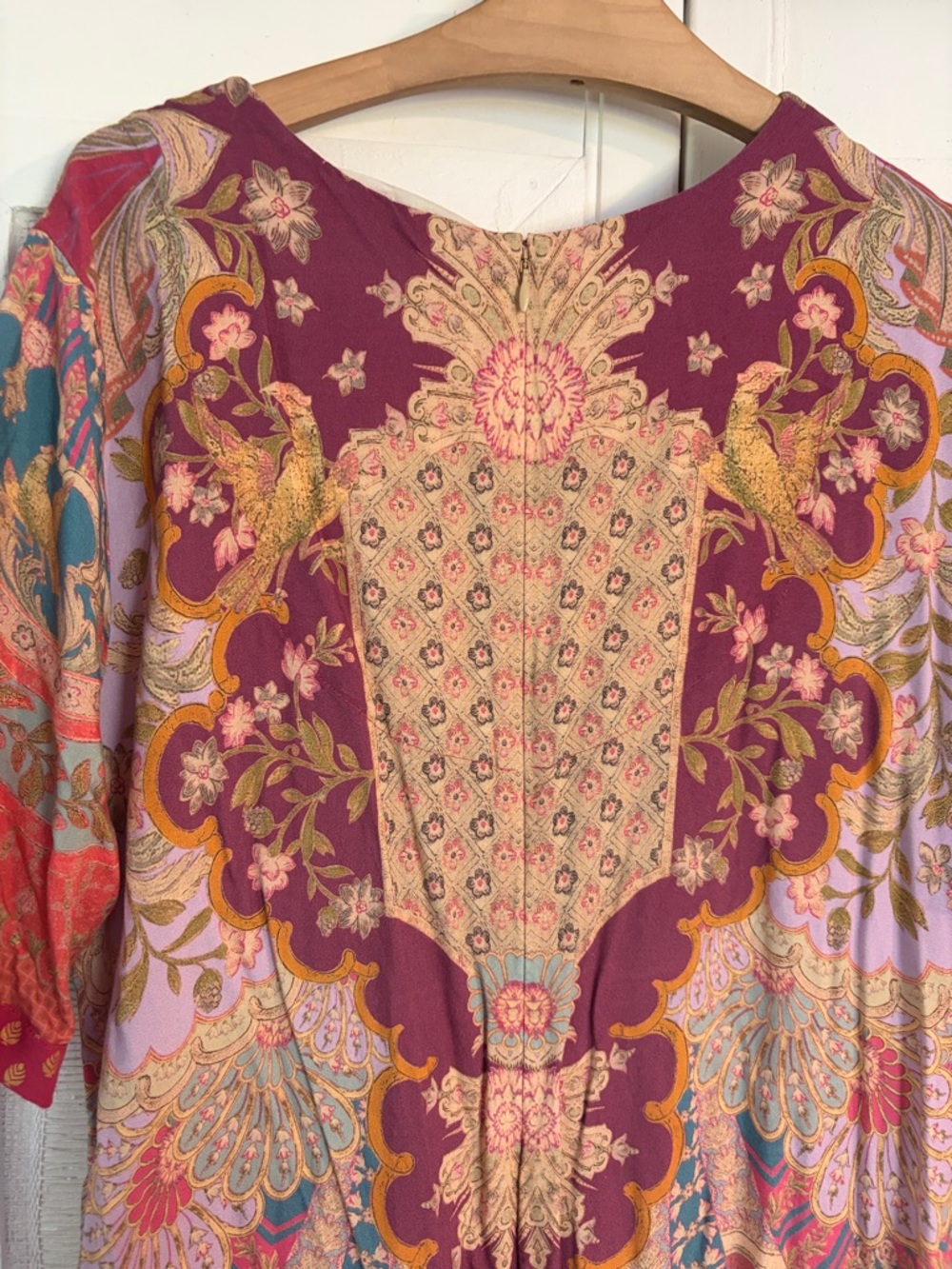 Soft Surroundings Parasol Midi Maxi Kaftan Dress Size Large Embroidered - Picture 6 of 7